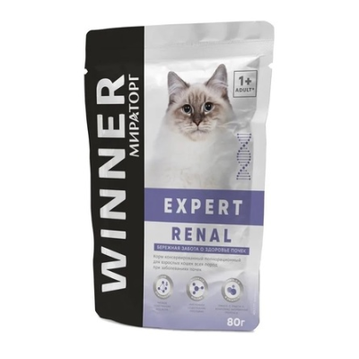 Мираторг - Winner Expert Renal - Консервы для кошек при заболевании почек, 80 гр