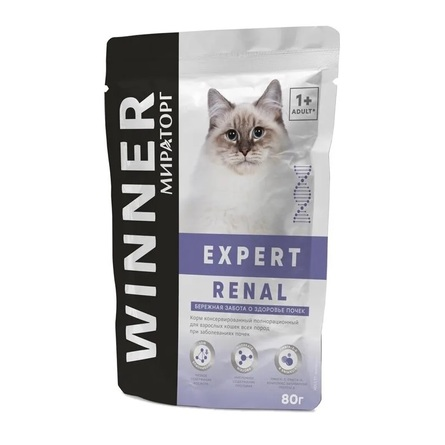 Мираторг - Winner Expert Renal - Консервы для кошек при заболевании почек, 80 гр