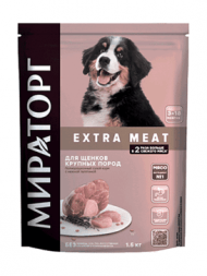 Мираторг EXTRA MEAT - Сухой корм для щенков крупных пород от 3 до 18 месяцев, с Телятиной