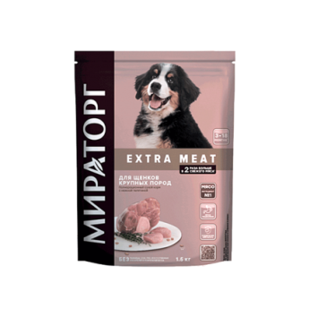 Мираторг - EXTRA MEAT - Сухой корм для щенков крупных пород от 3 до 18 месяцев, с Телятиной