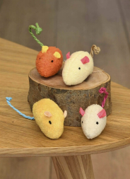 PetSHOP - Игрушка для кошек, мышки из плюша, 5 см, 4 шт