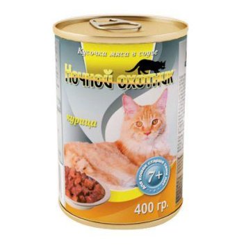 Ночной Охотник - Консервы для Пожилых Кошек - Курица в Соусе 415гр