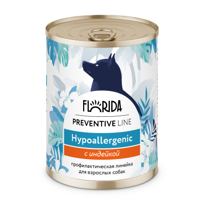 Florida Preventive Line Hypoallergenic - Консервы для собак "Гипоаллергенные", с Индейкой (Профилактика) Florida Preventive Line Hypoallergenic - Консервы для собак