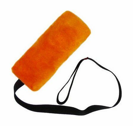 GoSi - Игрушка для собак, Шуршик, искусственный мех "оранжевый" с ручкой