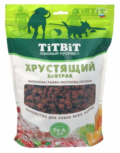 TiTBiT - Лакомства для собак всех пород, завтрак хрустящий с бараниной