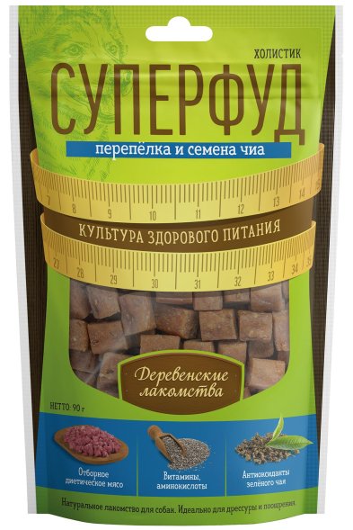 Деревенские Лакомства - СУПЕРФУД - Перепелка и семена чиа 90гр