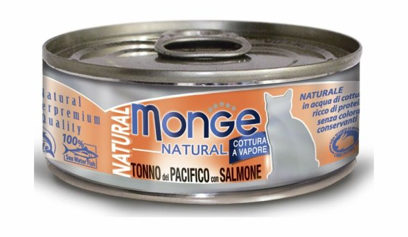Monge Cat Natural - Консервы для кошек, из тихоокеанского тунца с лососем, 80г