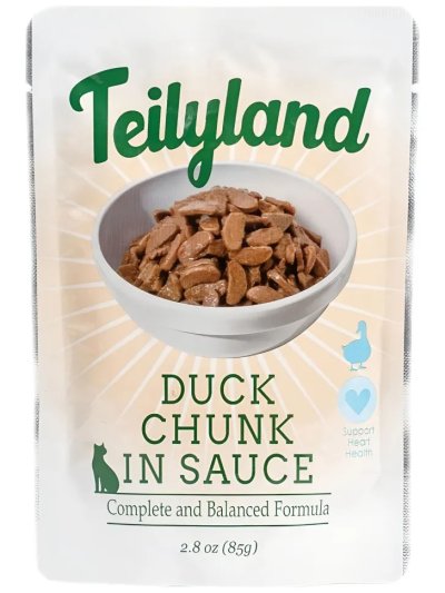 Pettric Teilyland - Влажный полнорационный корм для взрослых кошек с уткой в соусе, 85г