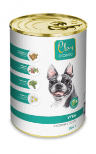Clan Classic - Консервы для собак с Уткой, Кусочки в соусе, 1250 гр