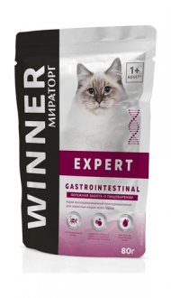 Мираторг Winner Expert Gastrointestinal - Консервы для кошек, Забота о пищеварении, 80 гр