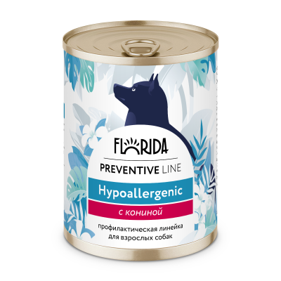 Florida Preventive Line Hypoallergenic - Консервы для собак "Гипоаллергенные", с Кониной (Профилактика) Florida Preventive Line Hypoallergenic - Консервы для собак
