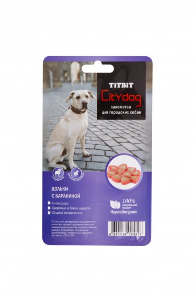 TitBit - City Dog Б2-S - Снэк для собак дольки с бараниной 70гр