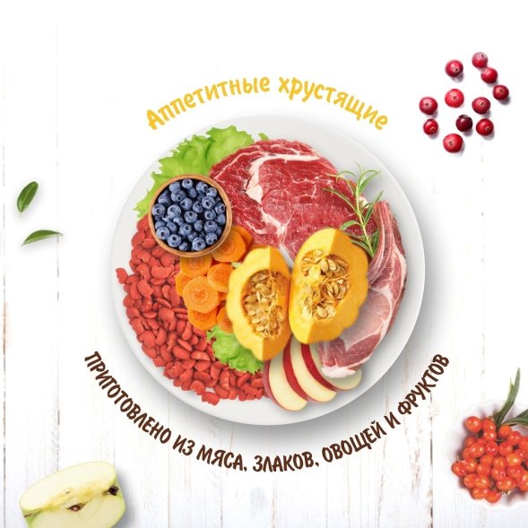 TiTBiT - Лакомство для всех пород собак, завтрак хрустящий с говядиной
