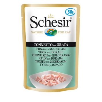 Schesir - Паучи для взрослых кошек с тунцом и дорадо 50 гр