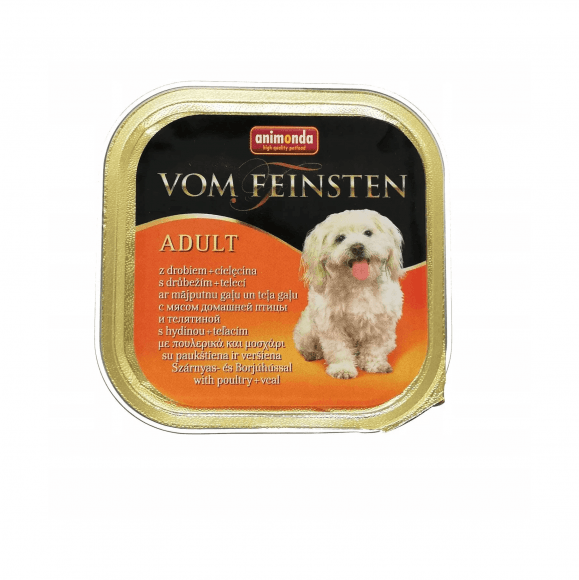 Animonda - Консервы для собак с мясом домашней птицы и телятиной (VOM FEINSTEN ADULT), 150гр