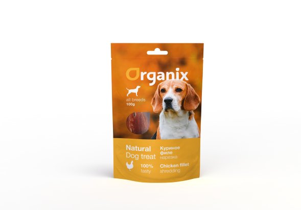 Organix - Лакомство для собак, нарезка из куриного филе, 100гр