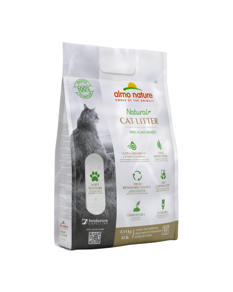 Almo Nature Litter - 100% Натуральный биоразлагаемый комкующийся наполнитель