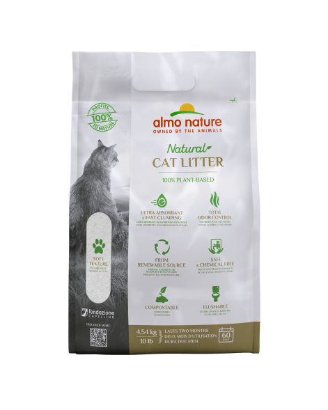 Almo Nature Litter - 100% Натуральный биоразлагаемый комкующийся наполнитель