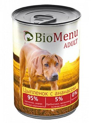 BioMenu - Консервы для собак Цыпленок с ананасом 410 гр BioMenu - Консервы для собак Цыпленок с ананасом 410 гр