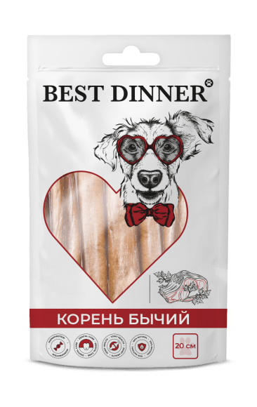 Best Dinner - Лакомство сухое для собак «Бычий корень», 20 см