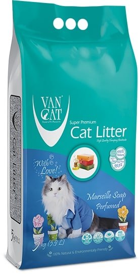 Van Cat - Комкующийся наполнитель без пыли, с ароматом Марсельского мыла