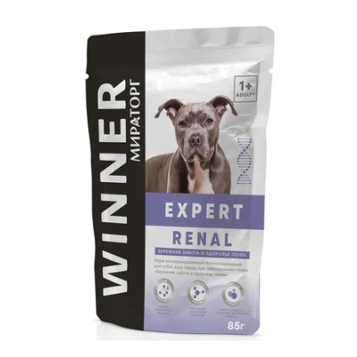 Мираторг - Winner Expert Renal - Консервы для собак при заболевании почек, 85 гр