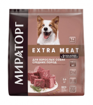Мираторг EXTRA MEAT - Сухой корм для собак средних пород от 1 года, Говядина Black Angus