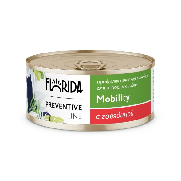 Florida Preventive Line Mobility - Консервы для собак, &amp;quot;Профилактика болезней опорно-двигательного аппарата&amp;quot;, с Говядиной (Профилактика)
