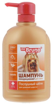 Mr. Bruno - Шампунь-кондиционер "Послушный шелк" для длинной шерсти, 350 мл Mr. Bruno - Шампунь-кондиционер