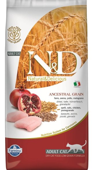 Farmina Ancestral Grain - Корм для взрослых кошек, Курица с Гранатом и Спельтой, низкозерновой