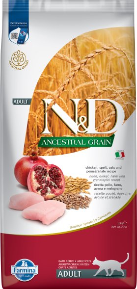 Farmina Ancestral Grain - Корм для взрослых кошек, Курица с Гранатом и Спельтой, низкозерновой