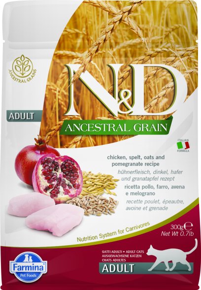 Farmina Ancestral Grain - Корм для взрослых кошек, Курица с Гранатом и Спельтой, низкозерновой