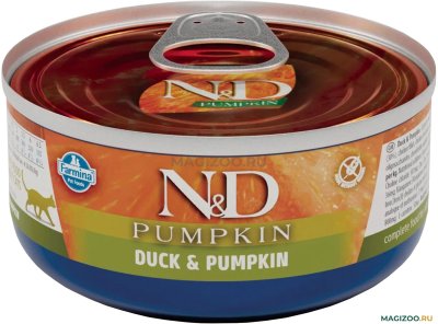 Farmina N&D Pumpkin - Консервы для кошек, Утка с Тыквой 70 гр