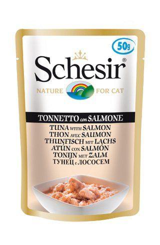 Schesir - Паучи для взрослых кошек с тунцом и лососем 50 гр