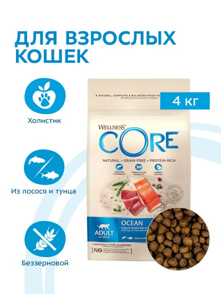 Core - Сухой корм для кошек с лососем и тунцом