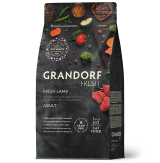 Grandorf Fresh Cat Lamb - Сухой корм для взрослых кошек, чувствительное пищеварение или склонность к аллергии, с ягненком и бататом