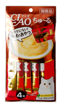 INABA - Лакомство для кошек, мраморная японская говядина породы черный теленок 14гр*4
