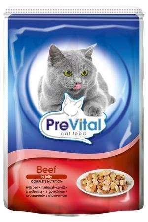 PreVital - Паучи для Кошек с говядиной 100гр*24 шт
