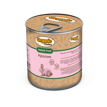 Organic Choice - Консервы для взрослых собак, 100% кролик