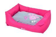 Rogz Wall Bed - Лежак с бортиком и двусторонней подушкой "Розовая лапка"