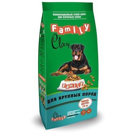 Clan Family - Сухой корм для взрослых собак крупных пород с курицей 15 кг