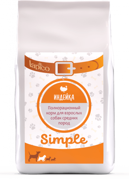 Lapico Simple - Сухой корм для собак средних пород, с Индейкой