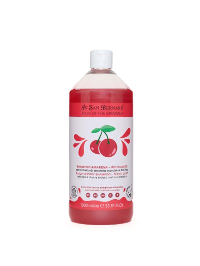 Iv San Bernard Fruit of the Groomer Black Cherry — Шампунь для короткой шерсти с протеинами риса