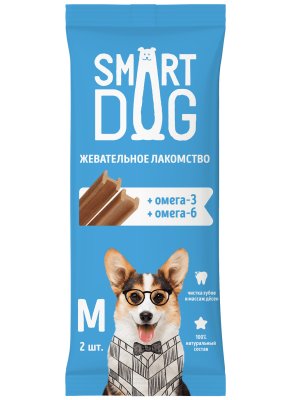 Smart Dog - Лакомства жевательное лакомство с омега-3 и 6 для собак и щенков Smart Dog - Лакомства жевательное лакомство с омега-3 и 6 для собак и щенков