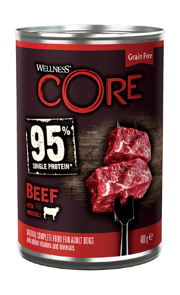 Wellness Core 95 Beef - Консервы для собак, говядины с брокколи 400 г