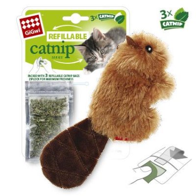 GiGwi - Игрушка для кошек "Бобренок" с кошачей мятой