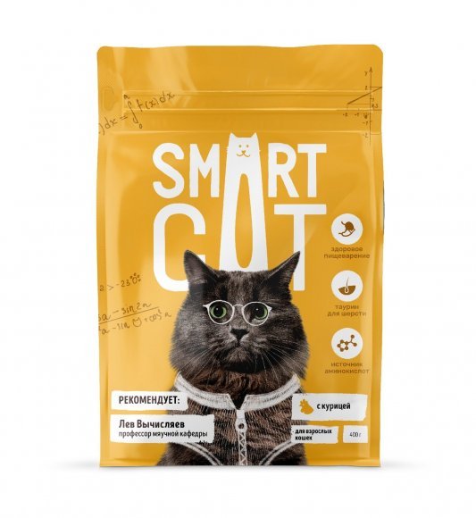 25022.580 Smart Cat - Syhoi korm dlya vzroslih koshek, s kyricei kypit v zoomagazine «PetXP» Smart Cat - Сухой корм для взрослых кошек, с курицей