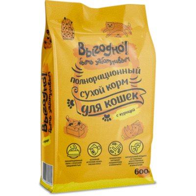 Выгодно - Сухой полнорационный корм для кошек, курица Выгодно - Сухой полнорационный корм для кошек, курица