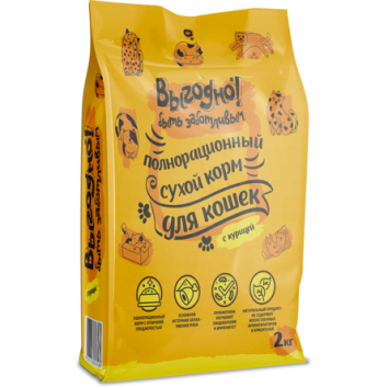 Выгодно - Сухой полнорационный корм для кошек, курица