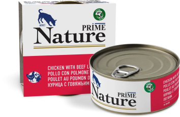 Prime Nature - Консервы для собак, курица с говяжьим легким в бульоне 150 гр